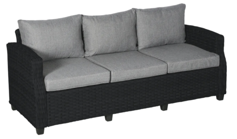 Pinta juoda trivietė lauko sofa "Vila Tjorn" (100177)