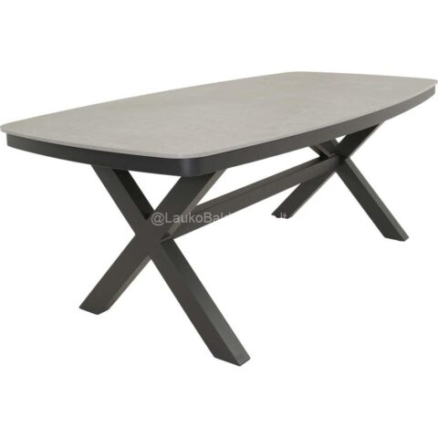 Stalas "Davos Danish" ovalus 200x100cm matinės antracito spalvos